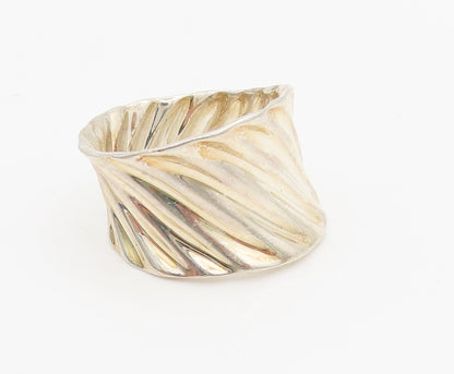 RLM STUDIO 925 Silver  Vintage Solid Fold Brutalist Ring Sz 9.25  RG27044