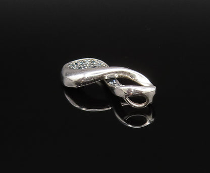 925 Silver  Vintage Dainty Blue Spinel Infinity Twist Drop Pendant  PT21391