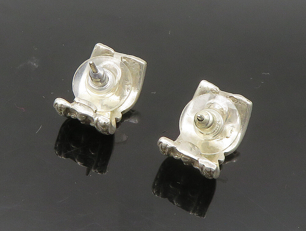 925 Silver  Vintage Religious Cross Pattern Curve Drop Earrings  EG11526