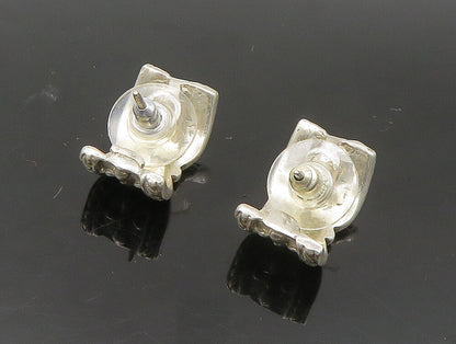 925 Silver  Vintage Religious Cross Pattern Curve Drop Earrings  EG11526