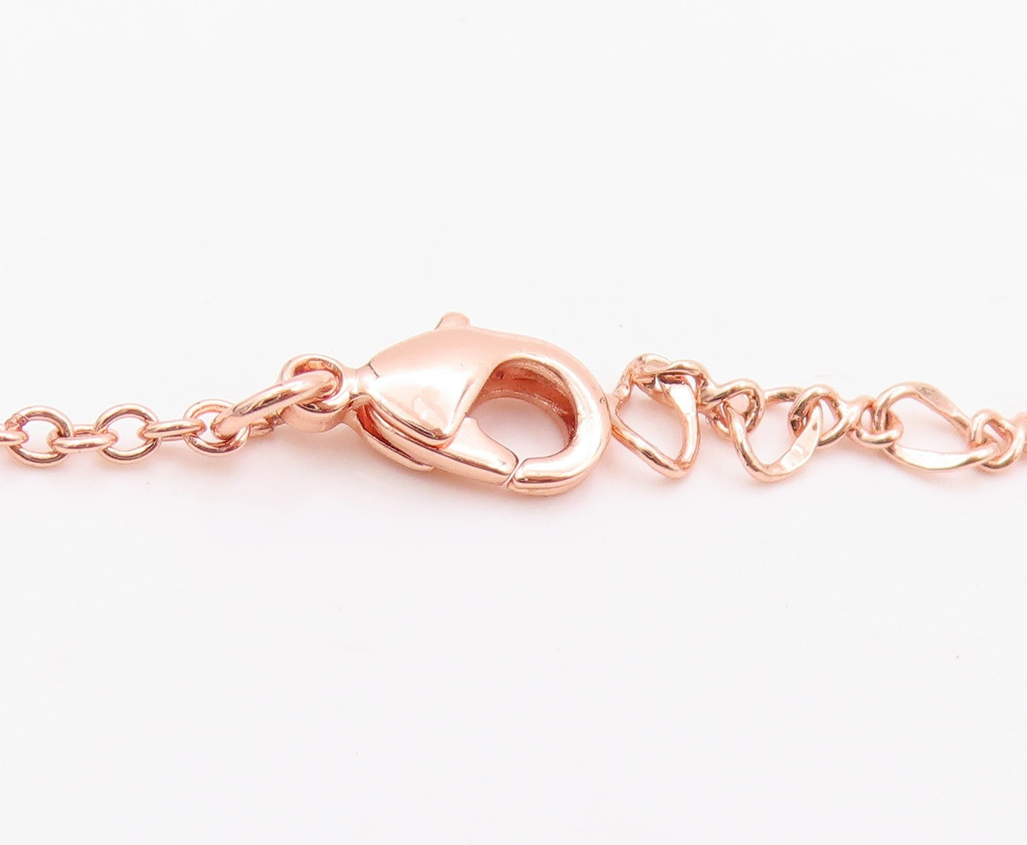 925 Sterling Silver Vintage Necklace Rose Gold Plated Gemstones Drop  NE4508
