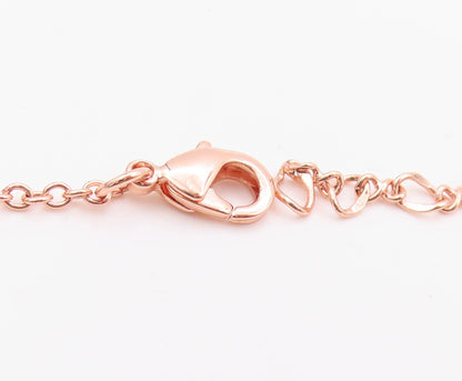 925 Sterling Silver Vintage Necklace Rose Gold Plated Gemstones Drop  NE4508