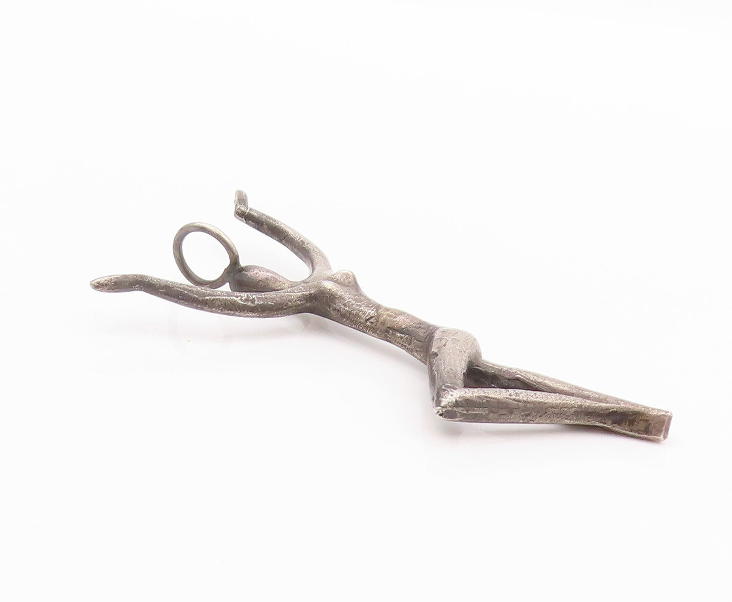 925 Sterling Silver Vintage Pendant Dark Tone Posing Stick Man  PT24029