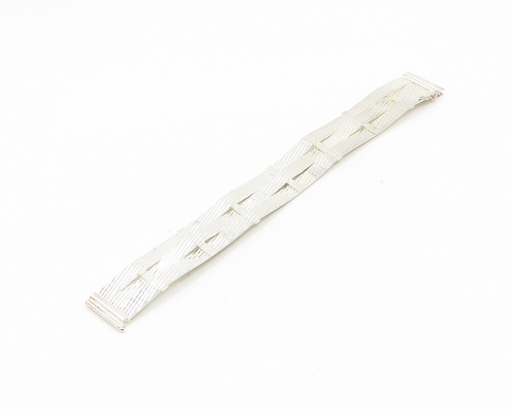 925 Sterling Silver Shiny Slanted Multi Strand Bangle Bracelet BT7250