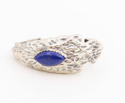 925 Sterling Silver Vintage Bracelet Marquise Cut Lapis Lazuli Arrowhead BT11842