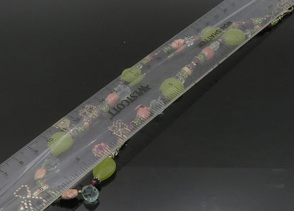BARSE 925 Silver Vintage Rhodochrosite & Multi Stone Chain Necklace NE3719