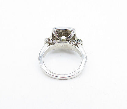 925 Sterling Silver  Cubic Zirconia Solitaire With Accents Ring Sz 5.5  RG5702