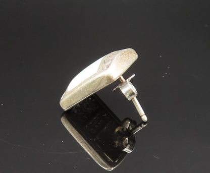CAROL FELLEY 925 Silver  Vintage Square Fire Opal Stud Earrings  EG11815