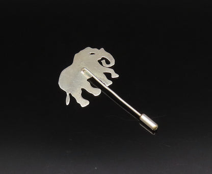 925 Sterling Silver  Vintage Minimalist Elephant Animal Lapel Pin  TR3437