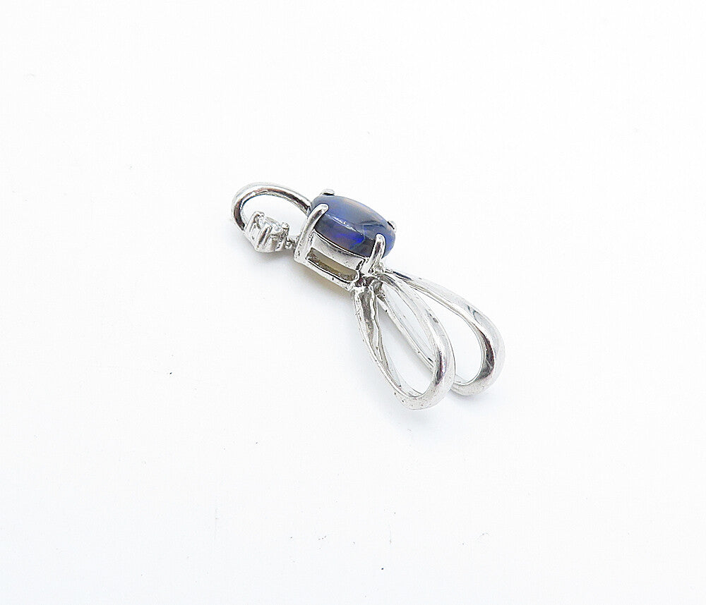 925 Sterling Silver Petite Topaz Shiny Polished Loop Design Pendant PT2615