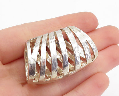 ROCKSPRINGS 925 Sterling Silver  Shiny Hammered Split Slide Pendant  PT5724