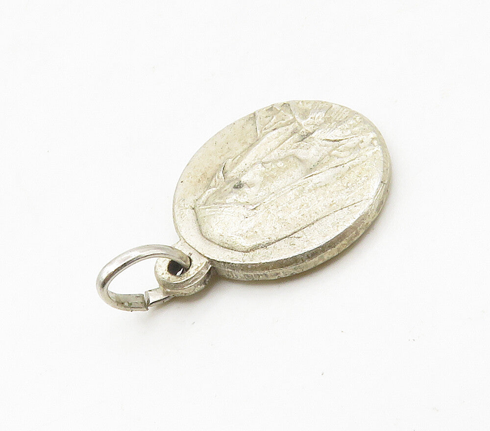 925 Sterling Silver  Vintage Antique Petite Religious Figure Pendant  PT13217