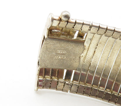 925 Sterling Silver  Vintage Enamel Coated Design Panel Chain Bracelet  BT6260