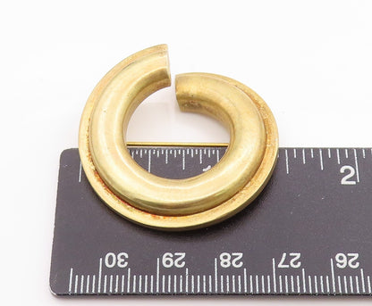925 Sterling Silver Vintage Brooch Gold Plated POMERANTZ Open Ring  BP11704