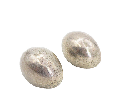 BAYANIHAN 925 Silver & 14K GOLD  Vintage Dark Tone Dome Drop Earrings  EG4262