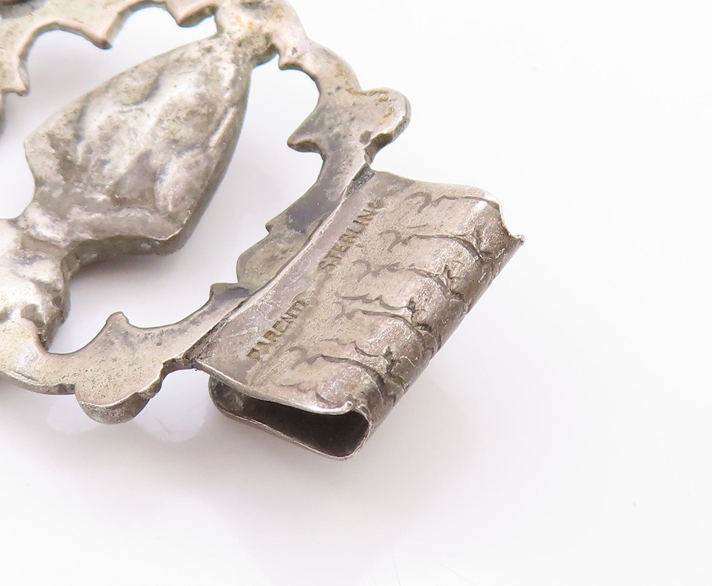 925 Sterling Silver Vintage Bracelet Antique Brutalist Egyptian Design  BT11209
