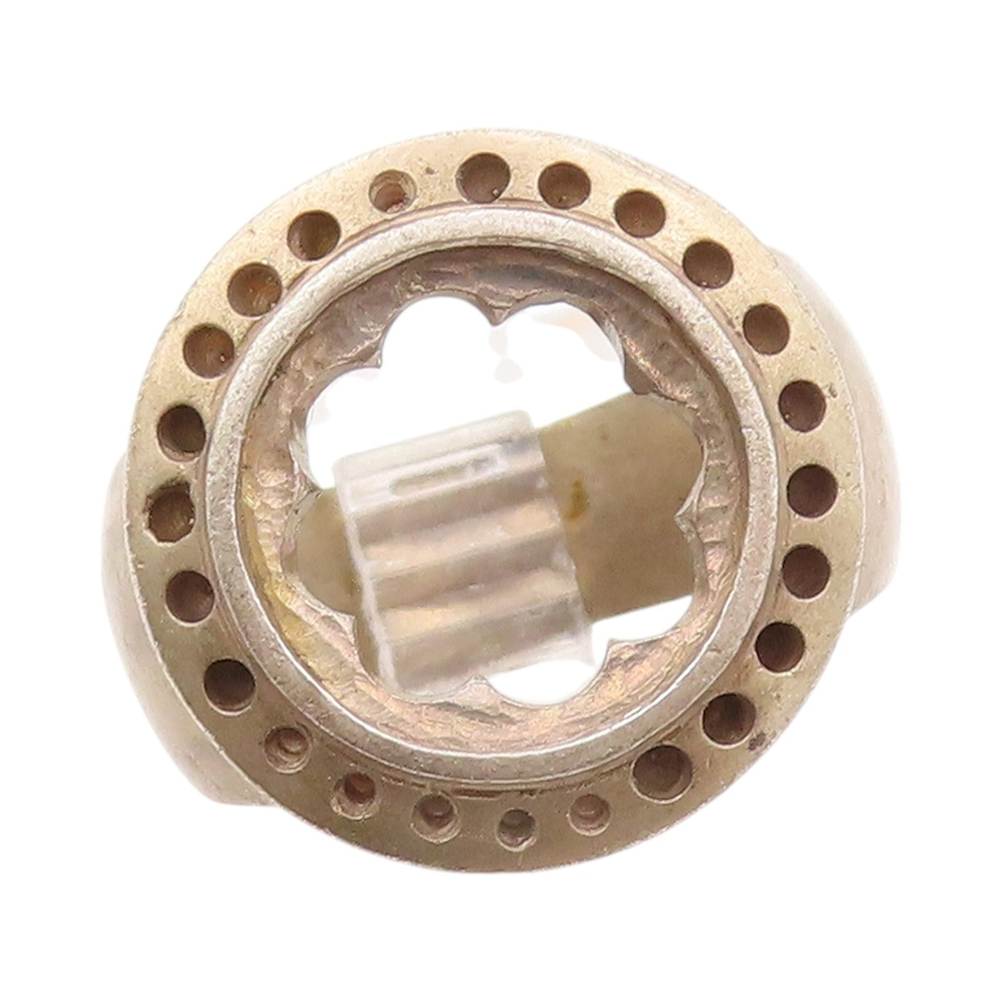 925 Sterling Silver Vintage Ring Dark Tone Floral Stencil Cutout  Sz 6.5 RG31851
