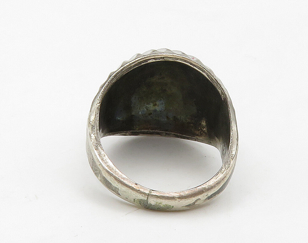 925 Sterling Silver  Vintage Shiny Fluted Dome Petite Band Ring Sz 4  RG16154