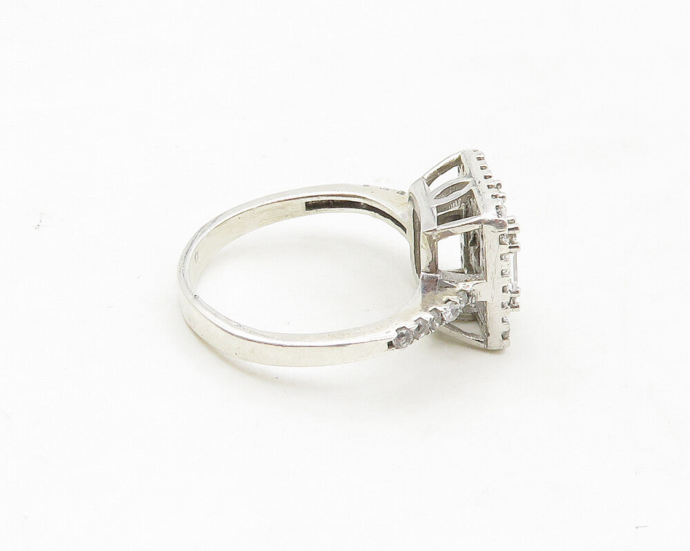 925 Sterling Silver  Shiny Cubic Zirconia Petite Band Ring Sz 4  RG17372