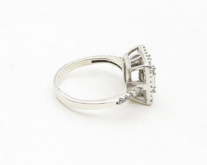 925 Sterling Silver  Shiny Cubic Zirconia Petite Band Ring Sz 4  RG17372