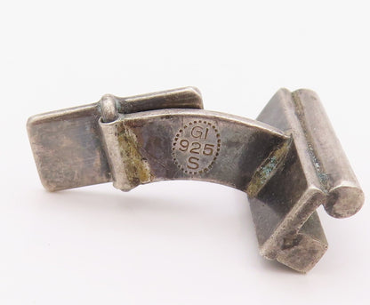 925 Sterling Silver Vintage Cuff Links GEORG JENSEN DENMARK Brick Design  TR3948