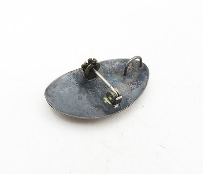ISRAEL 925 Sterling Silver  Vintage Oxidized Woman Figure Brooch Pin  BP3393