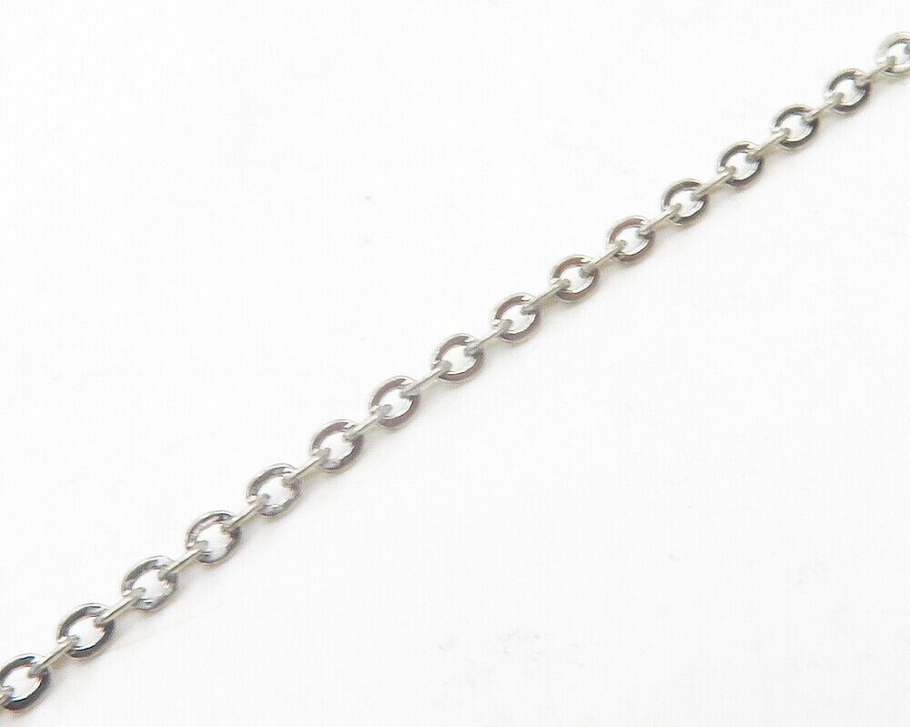 925 Sterling Silver  Shiny Genuine Diamond Swirl Thin Chain Necklace  NE2064
