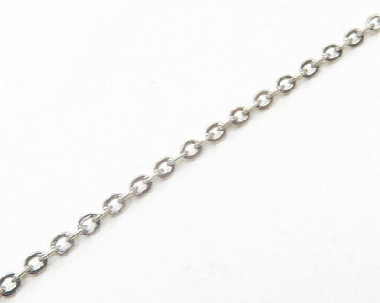 925 Sterling Silver  Shiny Genuine Diamond Swirl Thin Chain Necklace  NE2064