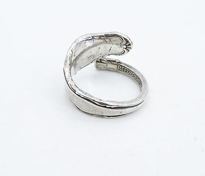 REED & BARTON 925 Sterling Silver Vintage Spoon Bypass Band Ring Sz 6.5  RG4842