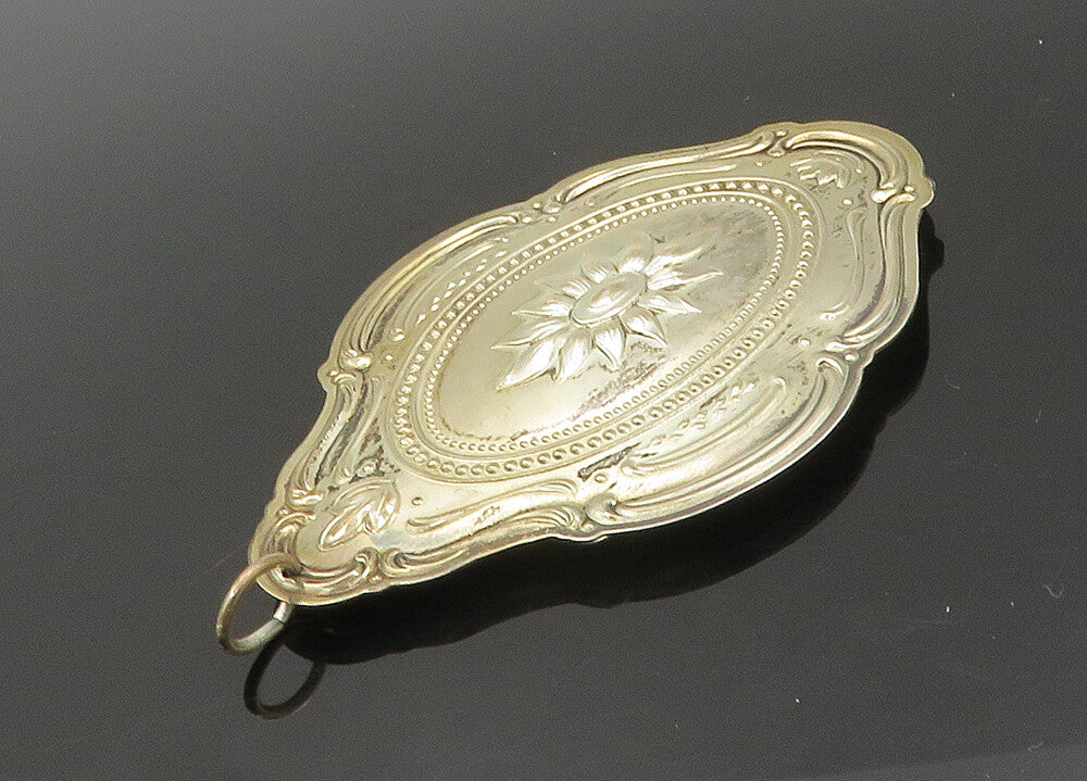 TOWLE 925 Sterling Silver  Vintage Double Sided Floral Pattern Pendant PT16373