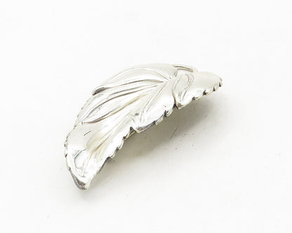 DANECRAFT 925 Sterling Silver  Vintage Shiny Floral Leaf Brooch Pin  BP4131