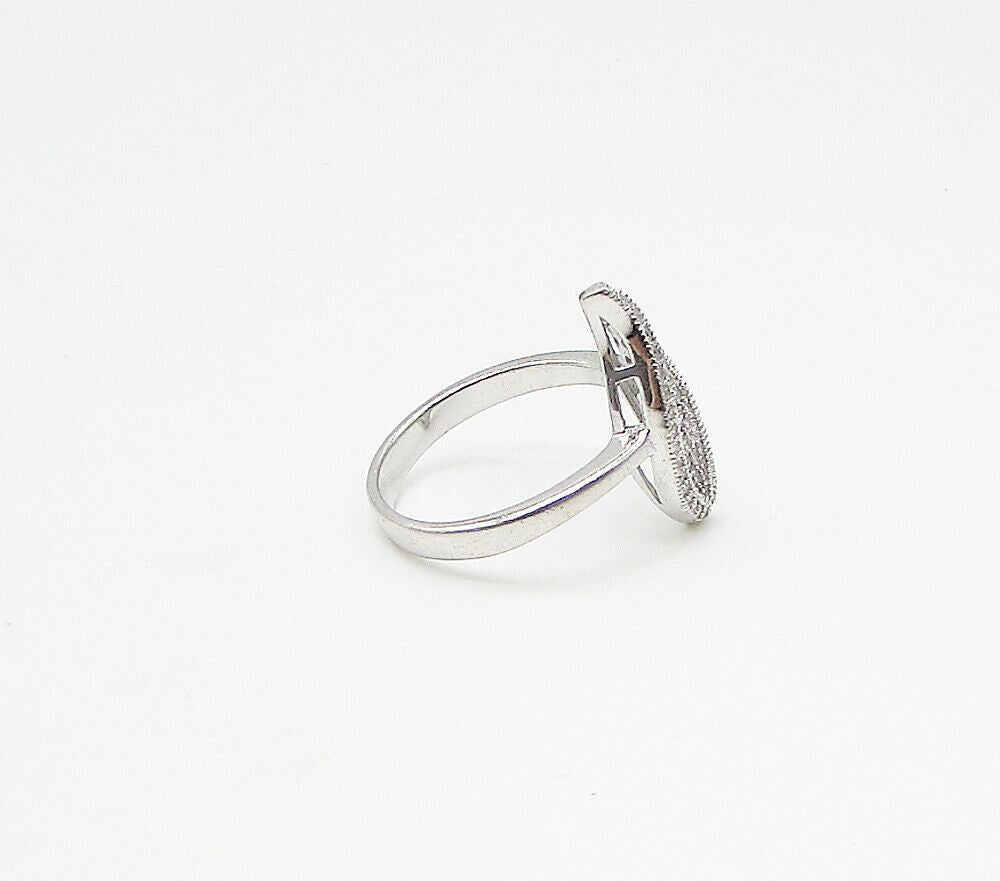 925 Sterling Silver White Cubic Zirconia Leaf Cluster Ring  Sz 8  RG3257