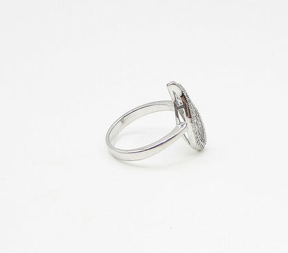 925 Sterling Silver White Cubic Zirconia Leaf Cluster Ring  Sz 8  RG3257
