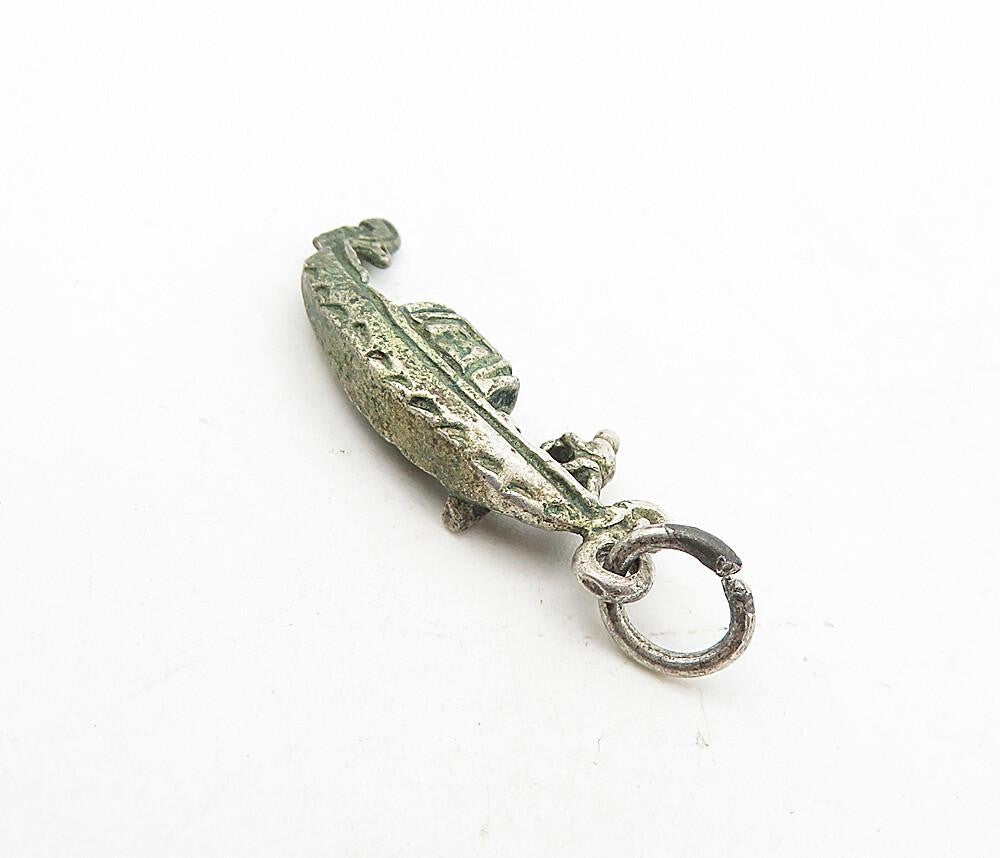 925 Sterling Silver  Vintage Antique Petite Man On Gondola Pendant  PT6269