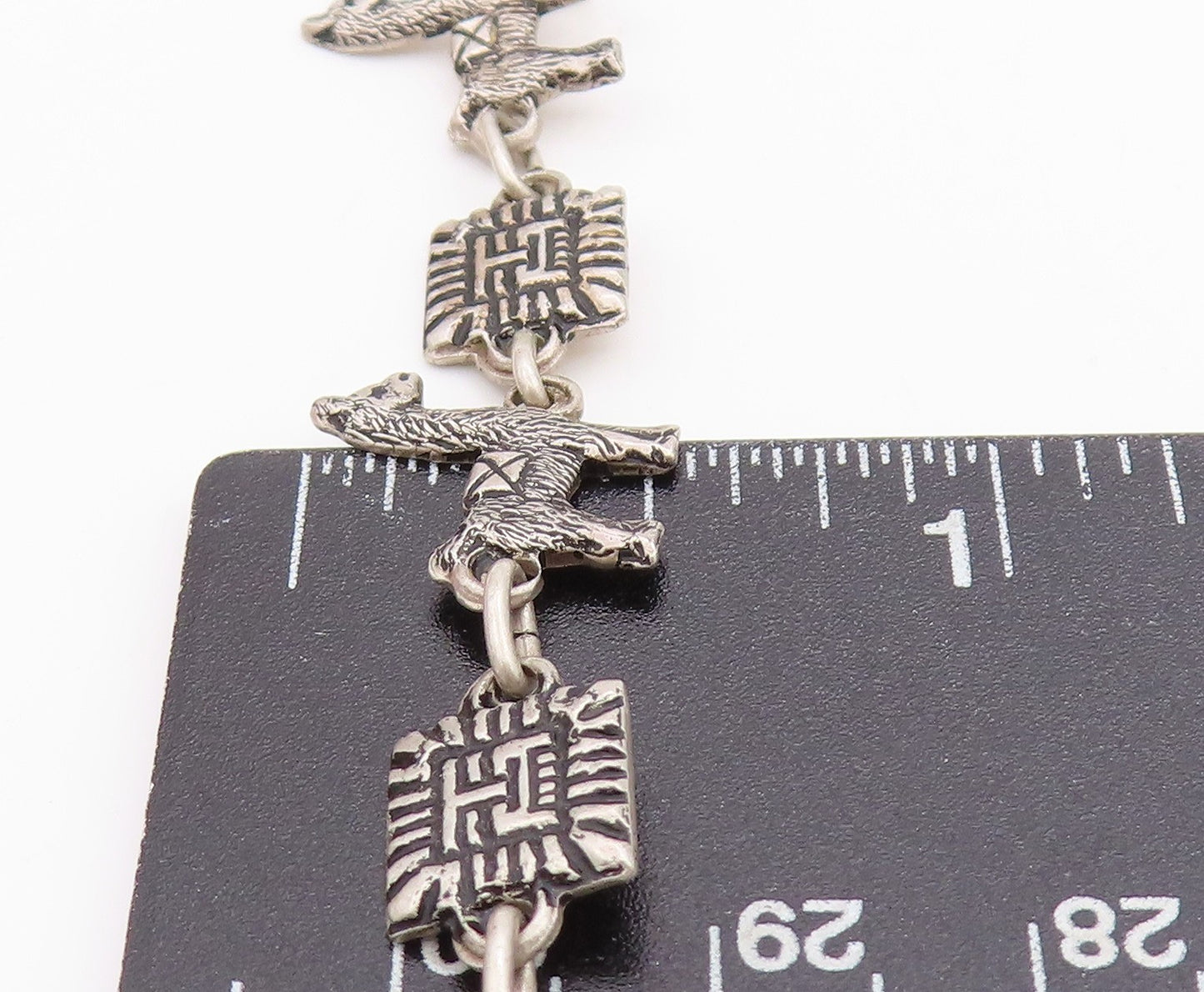925 Sterling Silver Vintage Bracelet Antique Dark Tone Camel & Man Face  BT11309