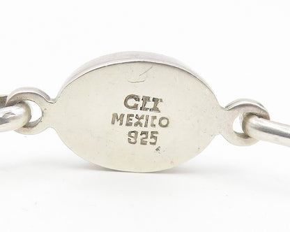 CII MEXICO 925 Silver  Vintage Black Onyx & Tiger's Eye Bangle Bracelet BT4636