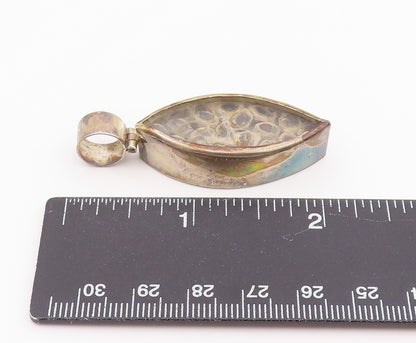 925 Sterling Silver Vintage Pendant Natural Seed Pod Marquise Charm  PT26386