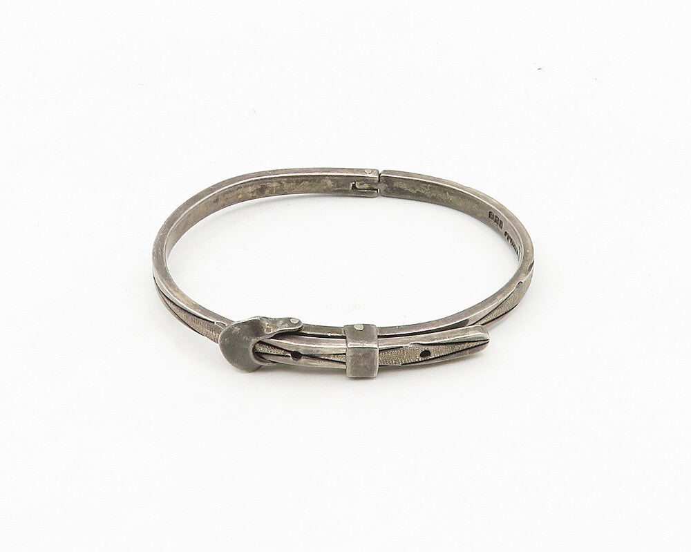 MEXICO 925 Sterling Silver  Vintage Watch Strap Motif Bangle Bracelet  BT7046