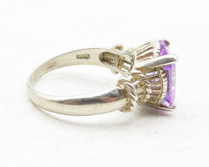 DAVID SIGAL 925 Silver  Vintage Cubic Zirconia Cocktail Ring Sz 10  RG12612