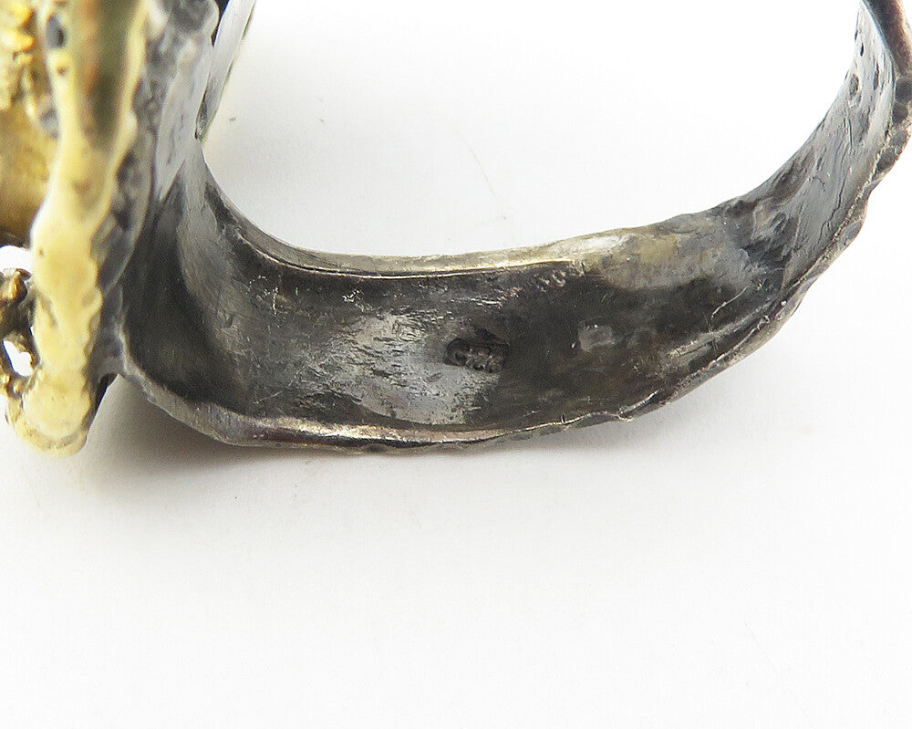 925 Sterling Silver Vintage Antique Lapis Lazuli Cocktail Ring Sz 8.5  RG11373