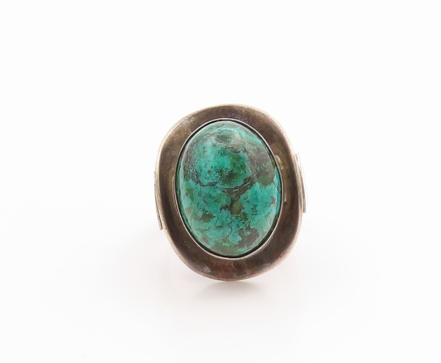 925 Sterling Silver Vintage Ring ISRAEL Cabochon Eilat Stone Band  Sz 6  RG35534