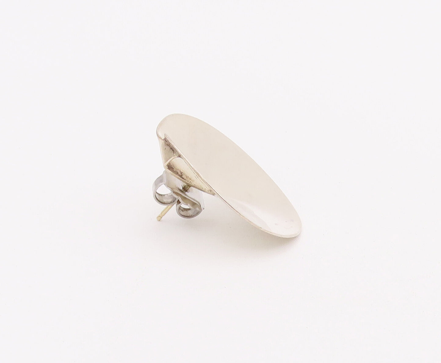 14k Gold 925 Sterling Silver Vintage Earrings Designer Reverse Dome Cone EG12929