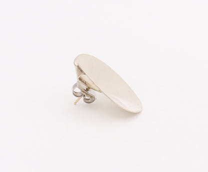 14k Gold 925 Sterling Silver Vintage Earrings Designer Reverse Dome Cone EG12929