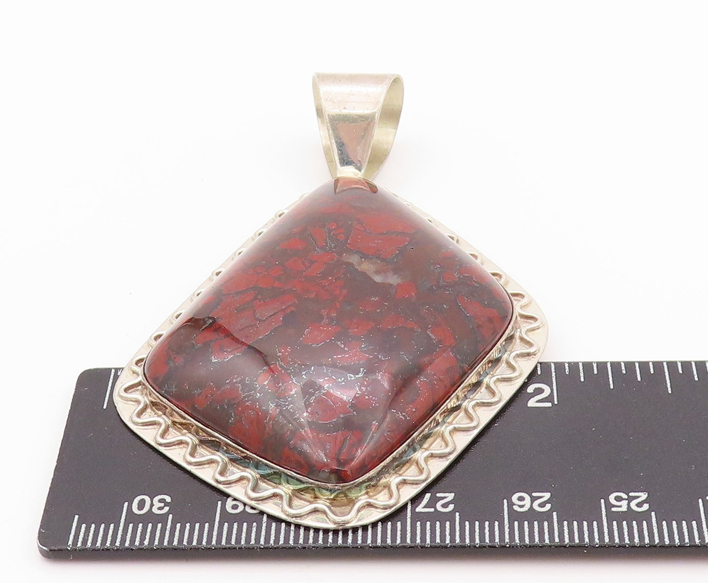 925 Sterling Silver Vintage Pendant DTR JAY KING Large Carved Gemstone  PT23997