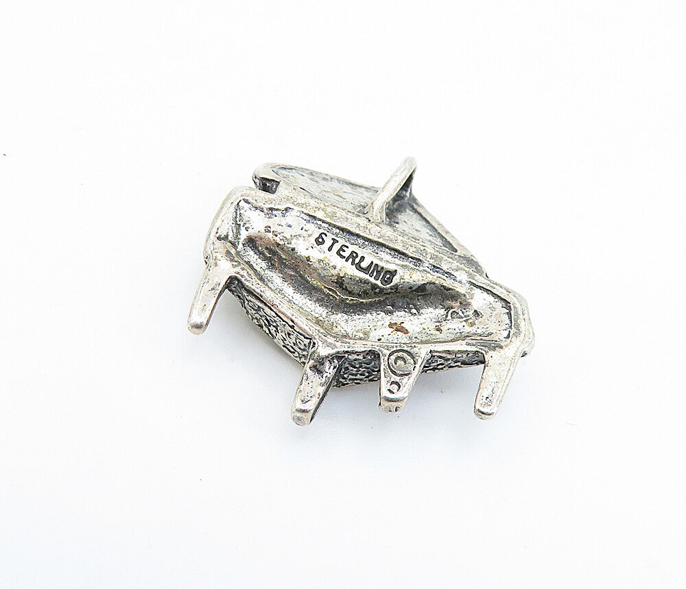 925 Sterling Silver  Vintage Dark Tone Grand Piano Music Motif Pendant  PT5276