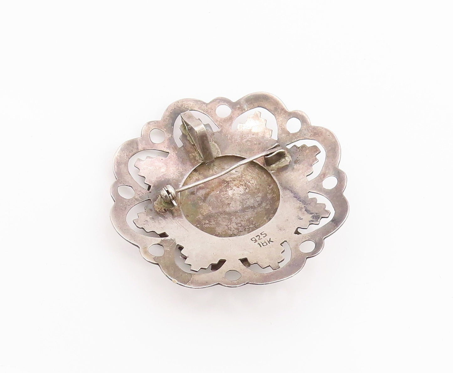 18k Gold 925 Sterling Silver Vintage Brooch Antique Design Camel Cutout  BP11669