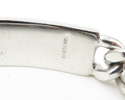 925 Sterling Silver  Shiny Polished Smooth Bar Curb Link Chain Bracelet BT7716