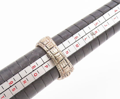 925 Sterling Silver Vintage Ring ESPO SIG Wide Woven Dome Band  Sz 7  RG36013