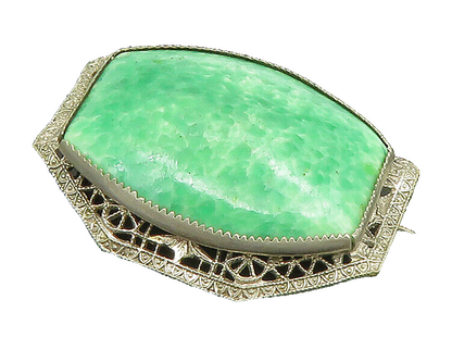 925 Sterling Silver  Vintage Victorian Unique Gemstone Brooch Pin  BP9541