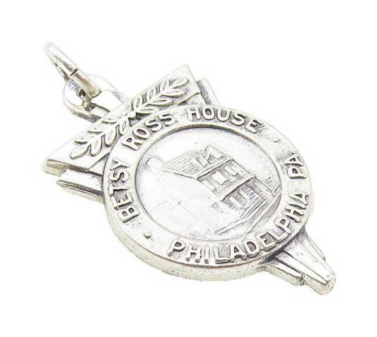925 Sterling Silver  Vintage Petite Shiny Betsy Rose House Pendant  PT7955